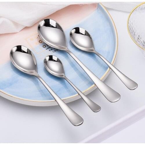 Portable Silver Water Drop Spoon Stainless Steel Ice Cream Dessert Teaspoon Sugar Coffee Mixing Scoop Kitchen Tableware