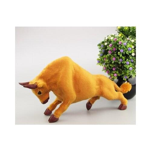 About 31x16cm Bullfighting pose cattle model ornament scene layout prop farm decoration gift h1280