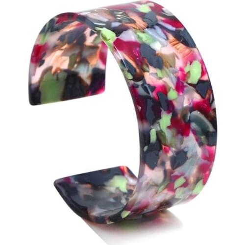 Leopard Bangle Acetate Resin Opening Bracelet Women Lady Charms Acrylic Decoration Floral Print Fashion Trend Gifts Elegant