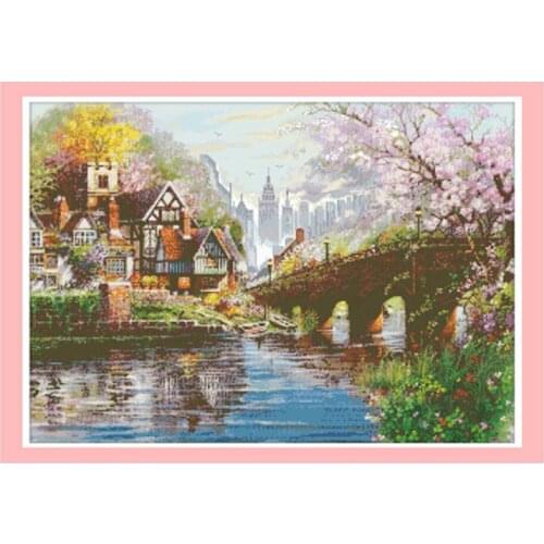 Riverside Chunxiao Counted Cross Stitch Kits 11CT 14CT Printed Canvas Set for Embroidery DIY Needlework Home Decoration Painting