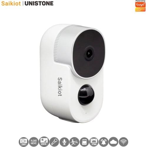 Saikiot Tuya Smart 2MP 1080P 6700mAh Battery Camera Two Way Audio PIR Motion Detect Camera Google Home / Alexa Optional