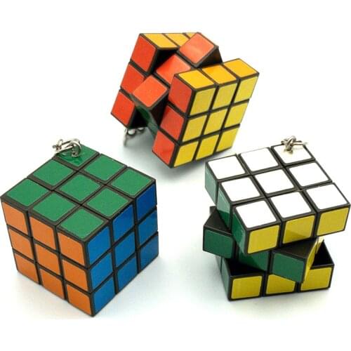 Creative Handmade Small Rubik’s Cube Earrings for Women Girls Exaggerated Geometric Mix Color Long Tassel Punk Cool Earrings