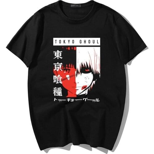 Tokyo Ghoul Anime Manga T Shirt New Funimation Summer Kaneki Ken Cartoon Cool Loose O-neck T-shirt Men Hip Hop Tees Tops Shirt
