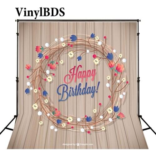 VinylBDS Baby Birthday Background Wood Floor Wall Photography Backdrops Newborn Photography Background Photo For Studio Custom