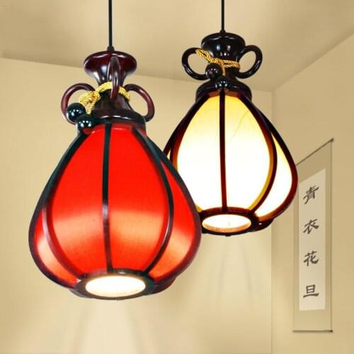Vintage wooden lamps red lantern balcony chandelier restaurant tea hall corridor aisle study small chandelier applele LB12235