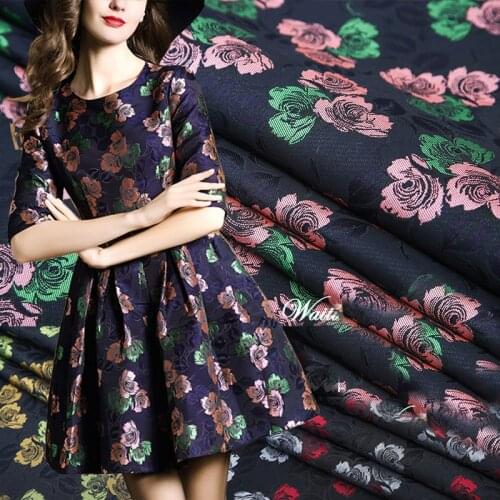 High end Rose yard dyed Metallic Jacquard Brocade fashion Fabric for coat dress upholstery cushion sofa curtain decoration