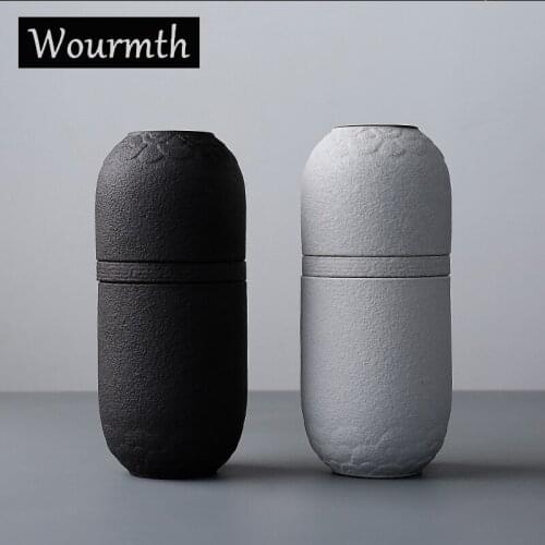 Wourmth Quick Cup Portable Travel Kungfu Tea set Ceramic Japanese style Black Teapot and Cup Set Tea Ceremony Gift With Filters