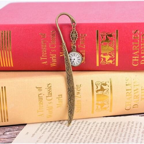 Retro vintage metal alloy bronze bookmark document book mark label diy for gift