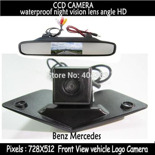 Car front View Camera + 4.3"Car front view Mirror Monitor for Benz Mercedes Vito Viano A B C E G GL SLK GLK SL R GLA CLCLA AMG