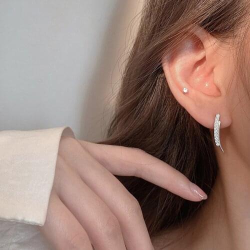 Curved Smile Stud Earrings For Women Crystal Zircon Korean New Trendy High Quality Fashion Hot Girlfriend Gift Jewelry BOYULIGE