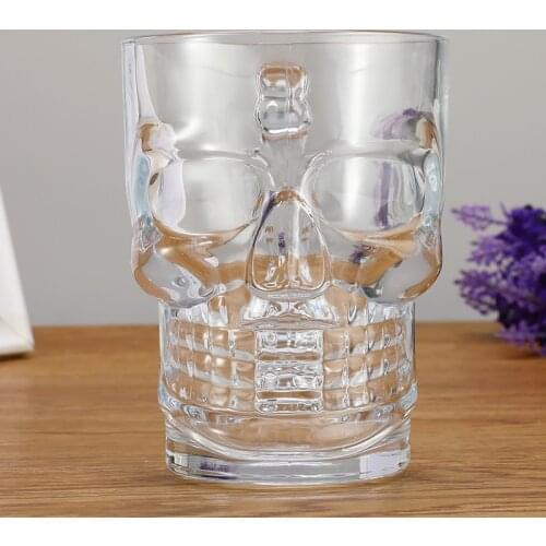 00ml Creative Skull Beer Cup with Handle Wine Glass Cup Mug Gothic for Home Barware Drinkware Whiskey Skull Drinking Water Cup