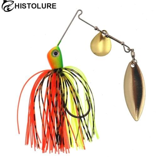 1pcs HISTOLURE 14g Spinner Bait with Brass Fishing Spoon Lure Metal Jig Jigging lure Swimbait Spinnerbait