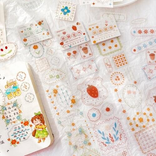 1pcs Kawaii PET Tape Transparent Creative INS Small Fresh Basic Hand Account Phone DIY Decorative Stickers 6cm * 35cm