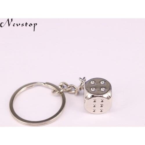 1Pcs Aquare dice keychain fashion gamble boson key chains key holder KC74