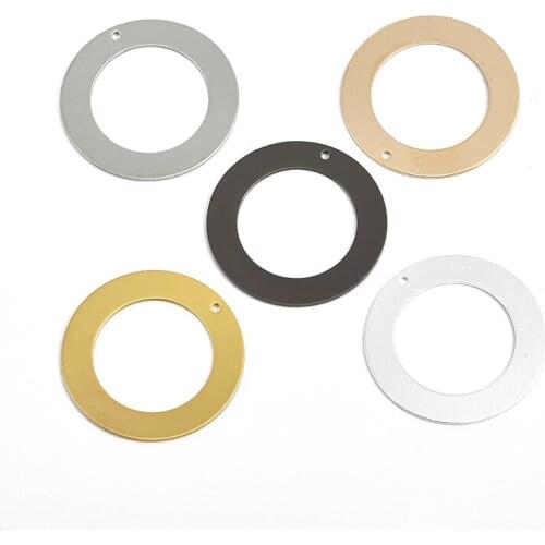 10pcs single hole smooth hollow round brass multicolor pendant, used to make diy jewelry components