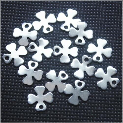 100pcs stainless steel accessories 304 pendants four leaf clover shape silver colors SS parts many choices for your