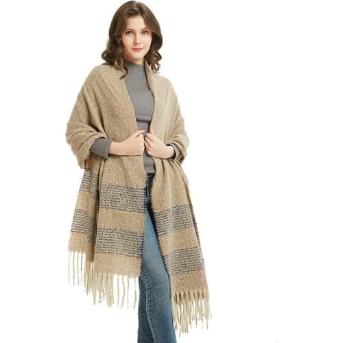 2020 New Fashion Winter Warm Plaid Women Scarf Pashmina Thicken Blanket Shawls and Wraps Long Cashmere Female Gift For Women