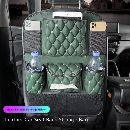 2021 New Universal Car Seat Back Storage Bag Paper Towel Box Anti-Kick pad Multifunctional Large Capacity Car Storage Bag