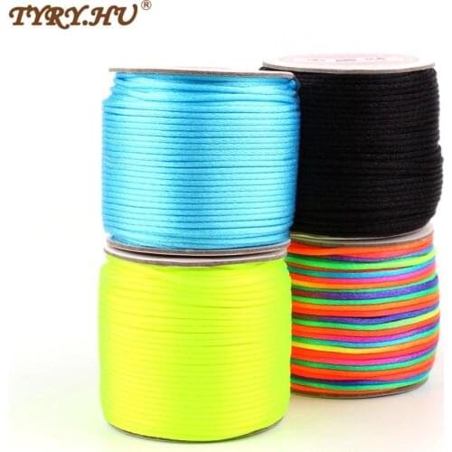 45m roll Soft Satin Nylon Cord Solid Rope 2mm Make Pacifier Chain Necklace Cord Baby DIY Making Tool