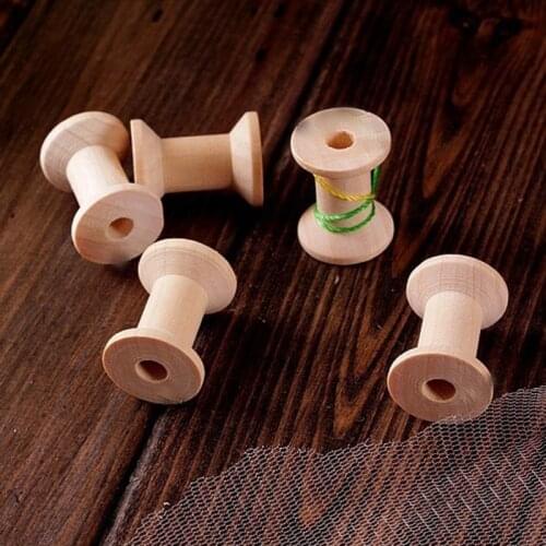 50pcs - 2.6x4cm Craft Wooden Bobine,DIY Sewing Tool Wooden Spool for Handmade Craft String Twine Storage free shipping