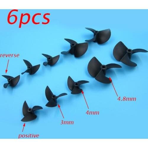 6Pcs Rc Boat Propeller 3-blades Nylon Propellers For 3mm/4mm/4.8mm Shaft Rc Boat Plastic Screw Paddles Diameter 32/35/36/52/55mm