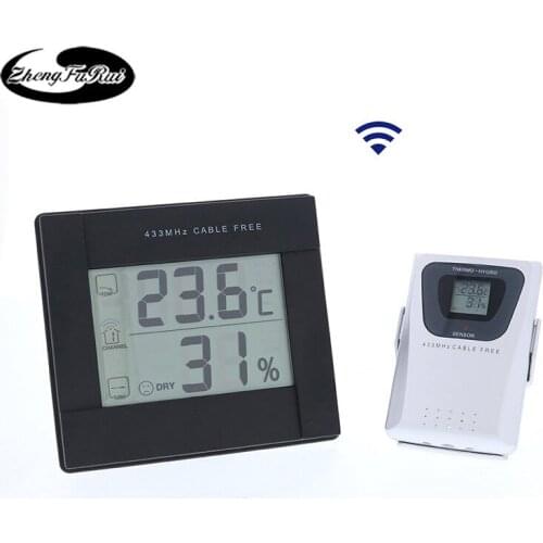 Wireless temperature and humidity detector Digital thermometer and hygrometer remote sensor Greenhouse agricultural warehouse