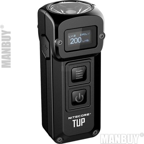 NITECORE TUP 1000 lumen Stainless Steel Metallic Keychain Light OLED Display EDC USB Rechargeable Key Button Light Free shipping