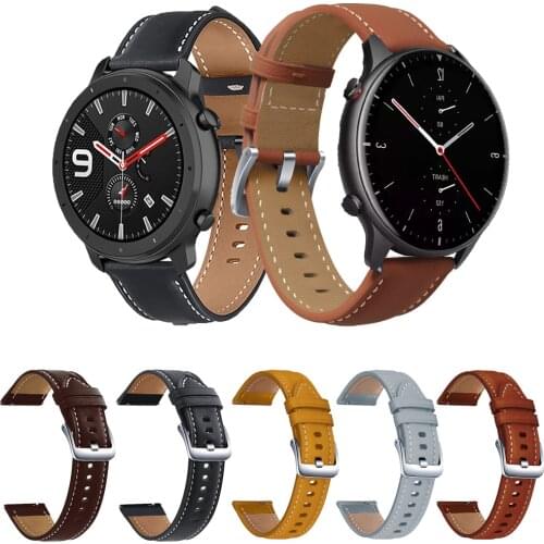 22mm Quick Release Watch Band For Xiaomi Huami Amazfit GTR 47/GTR2/color Band Casual Leather Straps correa For Haylou Solar LS05