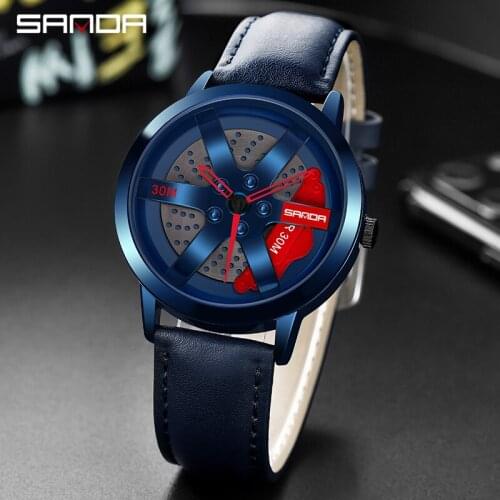 SANDA Mens Watch Business Sport Watches Clock Quality Fashion Leather Quartz gentleman Gift relogio masculino Montre Homme