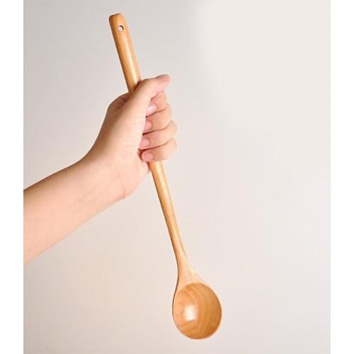 Wooden Mixing Spoons Wooden Stirring Soup Spoon For Beech Fruit Enzyme Bucket Kitchens Ware Extended Spoon Cooking Kitchen Tools