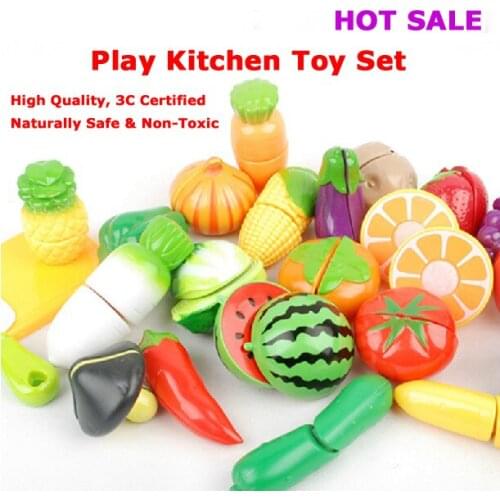 Baby kitchen toys plastic cutting vegetables fruit toys for children gift cozinha de brinquedo