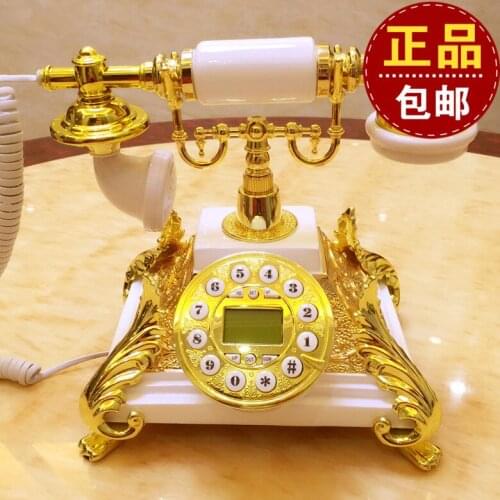European high-grade natural jade card phone wireless telephone landline phone phone home Decoration home classical ID backlit