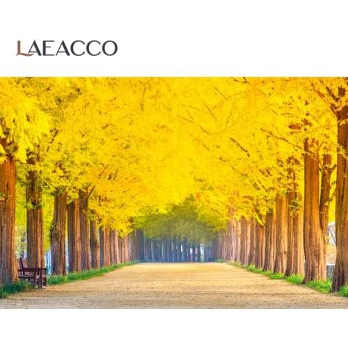 Autumn Forest Yellow Trees Path Scene Portrait Shoot Photography Background Photographic Backdrop Photocall For Photo Studio