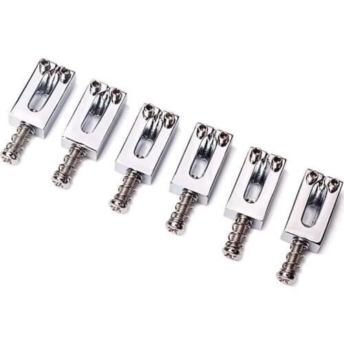 HOT 6 Pieces Electric Guitar Bridge Saddles Flat Set for Strat Tele Guitar Replacement