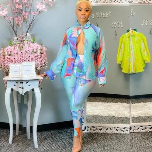 Two Piece African Sets For Women 2021 New African Print Elastic Bazin Baggy Pants Rock Style Dashiki Sleeve Famous Suit For Lady