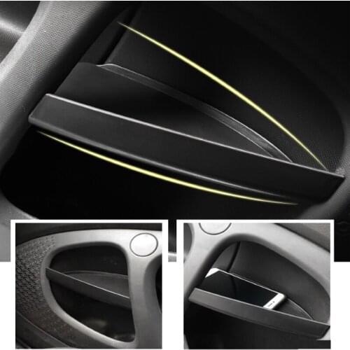 A Pair ABS Black Car Door Handle Storage Box For Mercedes New Smart 453 Fortwo 2015-2019 AUTO Stowing Tidying