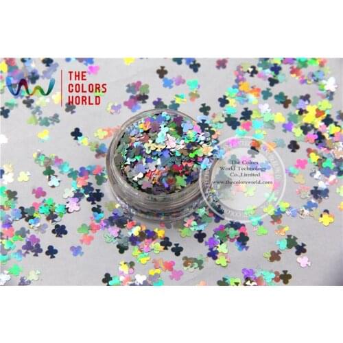 TCA100 Laser Silver Color Clubs 5MM Size Glitter dust ,Specular luster glitter for nail,tatto,Art decoration and others