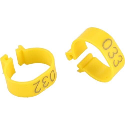100Pcs 001-100 Numbered Leg Bands 18mm Rings for Clip On Poultry Hens Chicken
