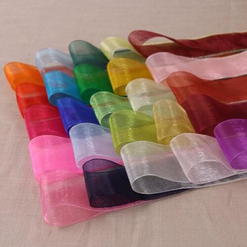 48 colors (10 yards/lot) 1 1/2'' (40mm) organza ribbons wholesale gift wrapping decoration Christmas ribbons A