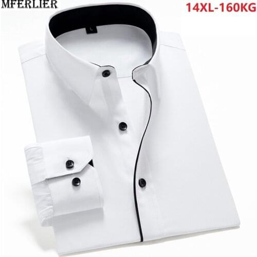 Men large size shirt long sleeve formal 5XL 7XL 8XL 9XL 10XL Business home man dress shirts formal Comfortable 12XL 14XL white