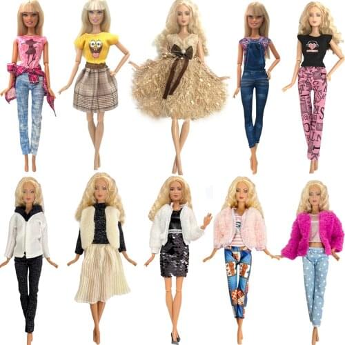 NK 1x Newest Doll Dress Handmade Skirt Model Clothes Fashion Outfit For Barbie Doll Accessories Baby DIY Toy Gift JJ