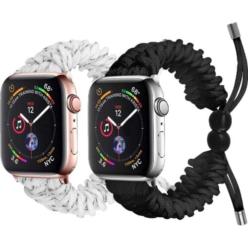 Braided Nylon Strap for Apple Watch 3 Band 38mm 42mm Slim Parachute Cord for iwatch series 5 4 For Apple Watch Strap 6 44mm 40mm