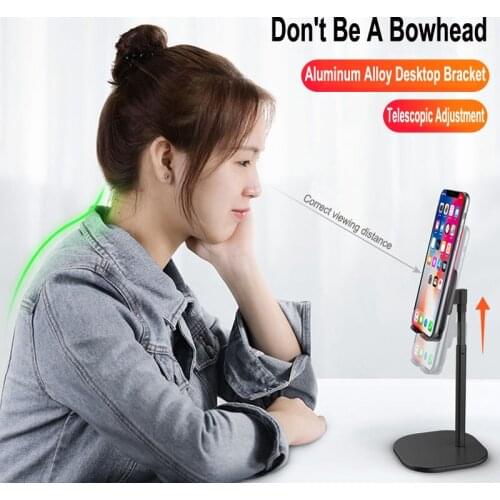 Cell Phone Stand, Angle Adjustable Desk Stand Holder Compatible for iPhone for Galaxy Phone Tablet Smartphone Stand