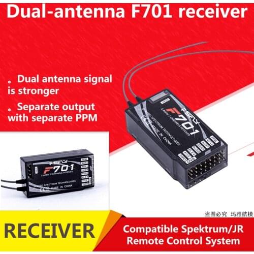 Ppm 2.4GHz 7CH DSM× DSM2 Spread F701 Receiver For JR Spektrum RC Remote Control System