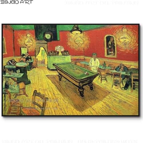 Professional Artist Hand-painted The Night Cafe in the Place Lamartine in Arles Oil Painting Van Gogh Cafe Room Oil Painting