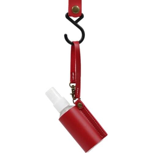 Empty Spray Bottle PU Leather Hand Sanitizer Hanging Keychain Holder Refillable Travel Carriers Reusable Bottles