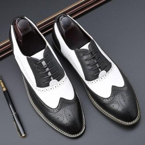 Plus Size 38-48 Men Cow Leather Brogues Oxford Flat Shoes For Men Brown Handmade Vintage Casual Sneakers Leather Flat Shoes 2021