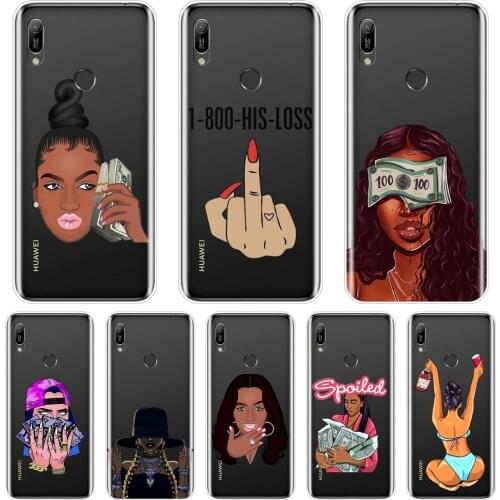 Sexy Black Girl Make Money Cases For Huawei Y5 Y6 Y7 2019 Case Silicone Back Cover For Huawei Y6 Y7 Y9 Pro Prime 2019 Phone Case