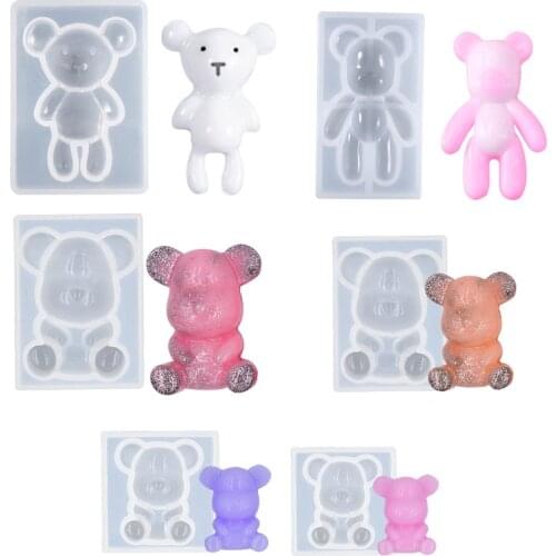 Cute Bear Silicone Mould Paw Decorative Craft DIY 3D Animals Shape Bear Mold Epoxy Resin Molds Kids Toy Key Chain Jewelry Making