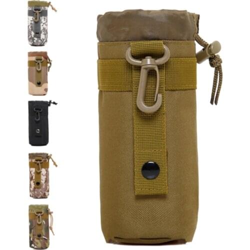 550ml Tactical Water Bottles Pouch Bag Outdoor Sports Camouflage Drawstring Portable Water Bottle Pouch Holder
